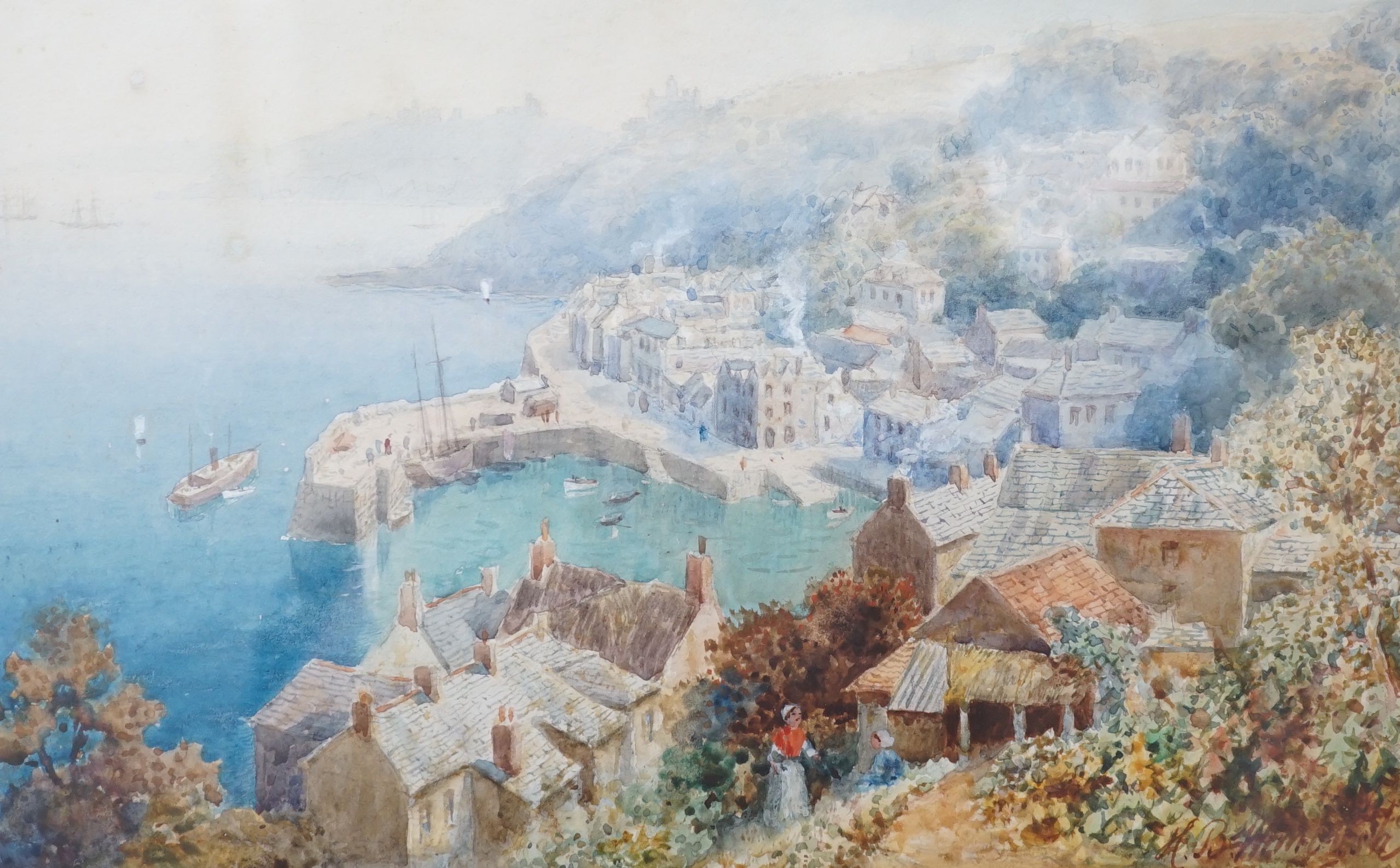 Henry H. Wimbush (fl.1881—1904), View At St. Mawes near Falmouth, watercolour, signed, 18 x 28cm